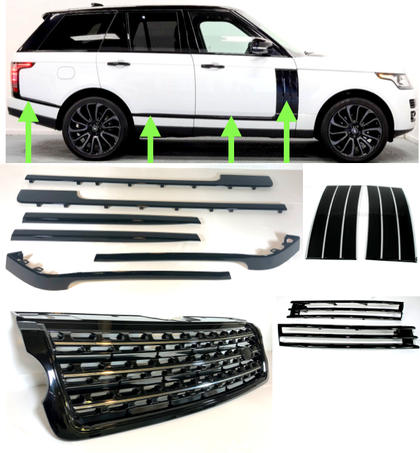 Range Rover L405 2013-18 Autobiography 12 Piece Black Pack Gloss