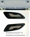 Konnekt Gloss Black Dummy Bonnet Vents Fits; RR Evoque 2011-18