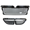 Range Rover Sport 2005-09 Gloss Black Grille and Side Vents with Silver Mesh